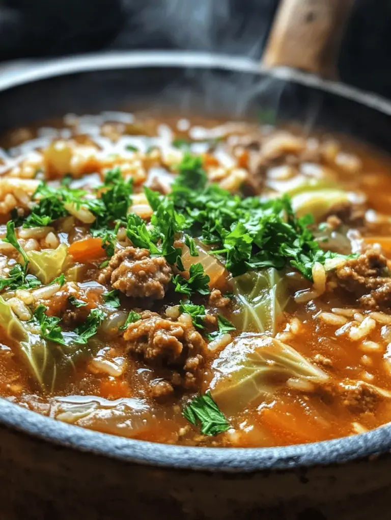 When the chill of winter sets in, there's nothing quite like a warm bowl of soup to soothe the soul and bring comfort. Cozy Cabbage Roll Soup is a delightful dish that perfectly encapsulates the essence of comfort food, combining the heartiness of traditional cabbage rolls with the ease of preparing a soup. This dish not only warms you from the inside out but also serves as a nutritious and satisfying meal that fits well into a balanced diet.