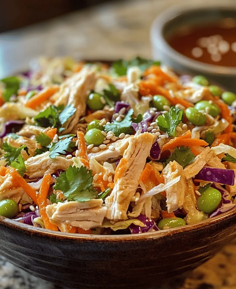 Salads have long been a staple in the world of healthy eating, celebrated for their versatility and nutritional value. While many might think of salads as merely an accompaniment to a meal, they can be the star attraction on your plate, bursting with flavor, color, and texture. One such standout recipe is the <strong>Sesame Chicken Cabbage Crunch Salad</strong>. This delightful salad combines tender chicken, crisp cabbage, and a medley of other nutritious ingredients, creating a dish that is not just satisfying but also incredibly refreshing.” /></p>
</p>
<h3>Overview of Each Dressing Ingredient and Its Health Benefits</h3>
</p>
<p>The dressing is the heart of any salad, and the Sesame Chicken Cabbage Crunch Salad is no exception. Each ingredient in the dressing contributes not only to the overall flavor but also to health benefits that enhance the salad’s nutritional profile.</p>
</p>
<p>1. <strong>Sesame Oil</strong>: Rich in healthy fats, sesame oil is renowned for its antioxidant properties. It contains sesamolins, which can help lower cholesterol levels and improve heart health.</p>
</p>
<p>2. <strong>Soy Sauce</strong>: This fermented condiment adds a savory umami flavor to the dressing. While it can be high in sodium, low-sodium varieties are available, ensuring you can enjoy its benefits without excessive <a class=