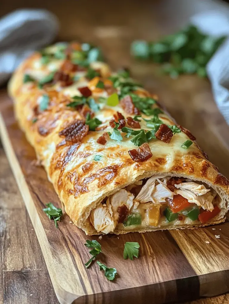 If you’re on the hunt for a meal that perfectly balances comfort and flavor, look no further than Chicken Bacon Ranch Stromboli. This mouthwatering dish combines succulent chicken, crispy bacon, and rich, creamy ranch dressing, all wrapped in golden, flaky pizza dough. Not only does it satisfy your cravings, but it also serves as an ideal choice for various occasions—be it family gatherings, a cozy dinner at home, or a game-day snack. The delightful fusion of flavors makes this stromboli a crowd-pleaser that everyone will love.