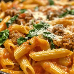 If you're on the lookout for a comforting and delicious dish that combines ease of preparation with robust flavors, look no further than our Hearty One-Pan Creamy Penne with Spinach and Italian Sausage. This recipe captures the essence of Italian cuisine while also catering to busy lifestyles, making it an ideal choice for weeknight dinners or even special occasions.