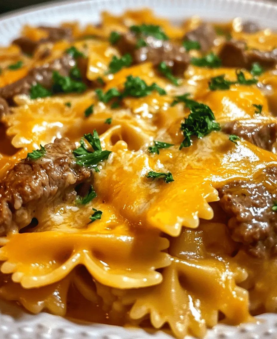 In the realm of comfort food, few dishes can compete with the indulgent allure of Cheesy Beef and Bowtie Pasta in Garlic Butter. This delightful meal is the epitome of warmth and satisfaction, making it a perfect choice for busy weeknights or family gatherings. The creamy texture, rich flavors, and the seamless blend of simple yet essential ingredients make this dish a favorite for both adults and children alike.