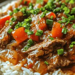 Savory Crock Pot Pepper Steak is a delightful dish that combines tender beef, vibrant bell peppers, and aromatic spices, all cooked to perfection in a slow cooker. This recipe is a savory explosion of flavors that tantalizes your taste buds while providing a comforting meal that the entire family will love. The beauty of this dish lies not only in its rich, hearty taste but also in its uncomplicated preparation, making it a go-to option for busy weeknights or leisurely weekends.