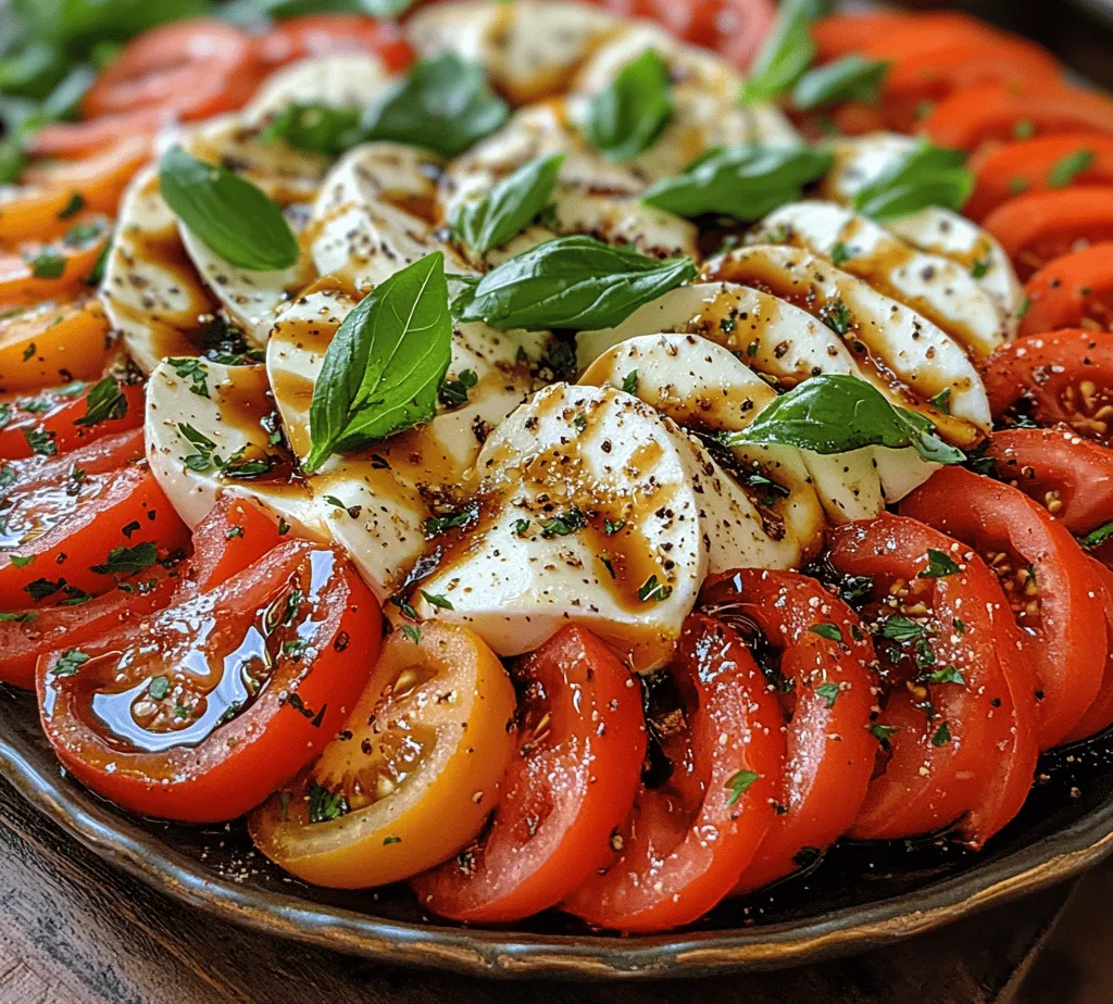 The Caprese salad, known for its vibrant colors and fresh flavors, is a staple in Italian cuisine that has captured the hearts and palates of food lovers around the globe. Originating from the Island of Capri, this dish embodies the essence of Italian culinary philosophy, which emphasizes simplicity and the use of high-quality, fresh ingredients. The classic combination of ripe tomatoes, creamy mozzarella, fragrant basil, and a drizzle of olive oil creates a delightful harmony of flavors that is both refreshing and satisfying.