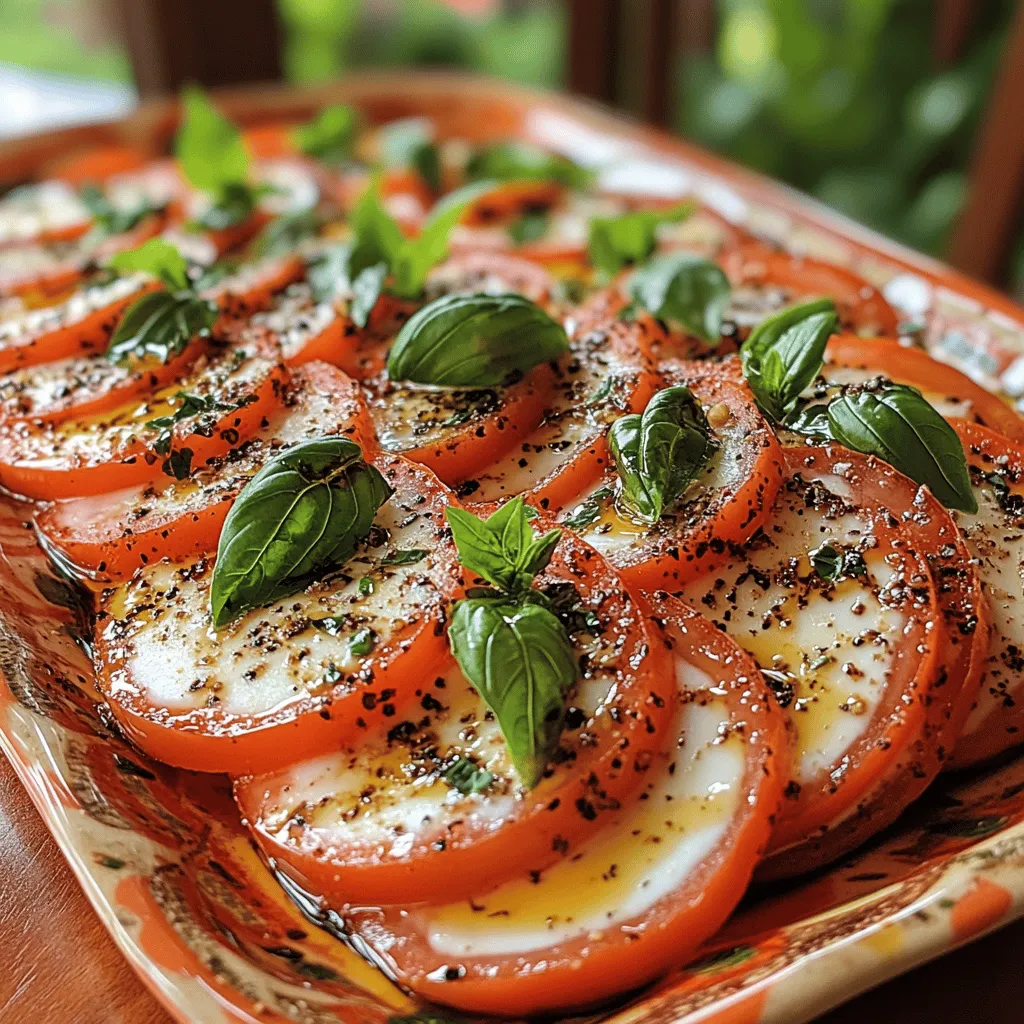 The Caprese salad, known for its vibrant colors and fresh flavors, is a staple in Italian cuisine that has captured the hearts and palates of food lovers around the globe. Originating from the Island of Capri, this dish embodies the essence of Italian culinary philosophy, which emphasizes simplicity and the use of high-quality, fresh ingredients. The classic combination of ripe tomatoes, creamy mozzarella, fragrant basil, and a drizzle of olive oil creates a delightful harmony of flavors that is both refreshing and satisfying.