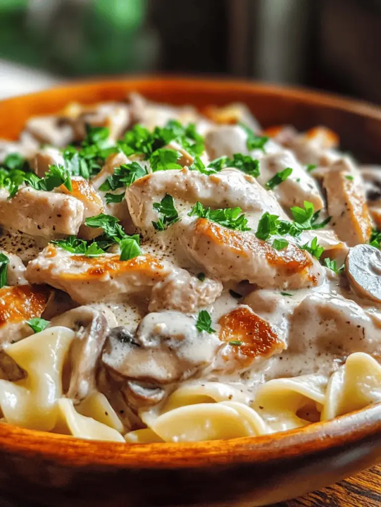 When it comes to comfort food, few dishes evoke the cozy warmth of home like Chicken Stroganoff. This beloved recipe blends tender pieces of chicken with a rich, creamy sauce, creating a perfect harmony of flavors and textures that can make any meal feel special. Whether served on a chilly evening or at a family gathering, Chicken Stroganoff is synonymous with comfort. The smooth, velvety sauce enveloping the chicken, paired with the hearty noodles, not only satisfies hunger but also warms the soul.