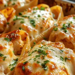 Garlic Butter Chicken Alfredo Stuffed Shells offer a delightful culinary experience that marries comfort and flavor in every bite. This dish combines the creamy richness of an Alfredo sauce with the savory goodness of garlic butter and tender, shredded chicken, all enveloped in large, pillowy pasta shells. It's a wonderful option for family dinners, gatherings, or any occasion that calls for a hearty meal that pleases both the palate and the soul.