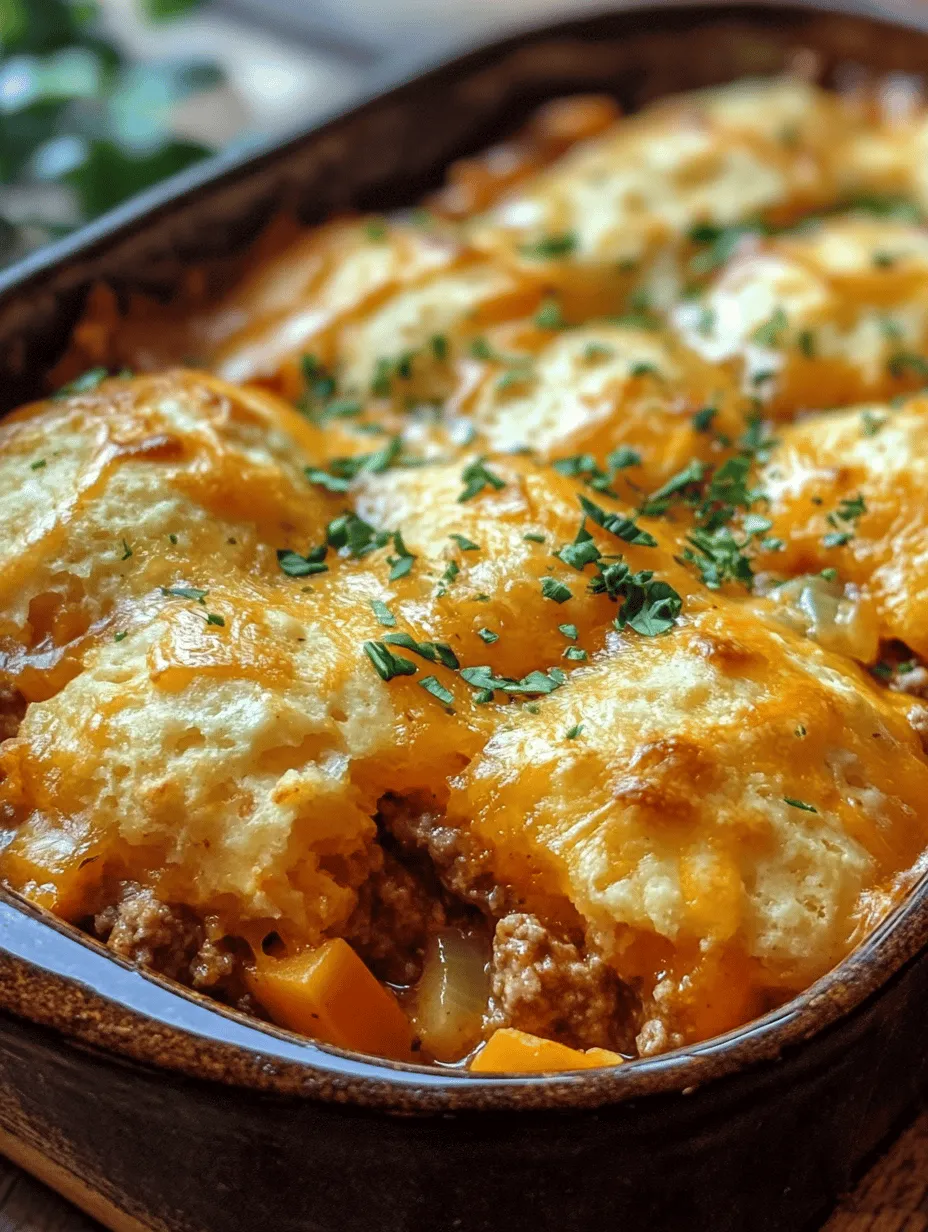 If you’re searching for a dish that combines comfort, flavor, and simplicity, look no further than Cheddar Bay Ground Beef Cobbler. This delightful recipe marries the rich, savory flavors of ground beef with a cheesy biscuit topping reminiscent of the famed Cheddar Bay biscuits typically served at seafood restaurants. Perfect for family dinners, gatherings, or a cozy night in, this dish is not only satisfying but also incredibly easy to prepare, making it an ideal choice for cooks of all skill levels. Whether you’re a seasoned chef or a kitchen novice, this recipe will guide you through creating a hearty meal that your loved ones will adore.