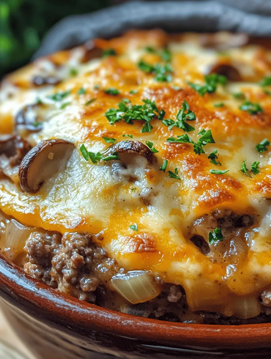 If you're looking for a dish that's not only comforting but also bursting with flavor, look no further than the Savory Hamburger Mushroom Bake. This mouthwatering recipe brings together a medley of simple, accessible ingredients to create a hearty meal that’s perfect for family gatherings or a cozy weeknight dinner. Imagine a rich, cheesy casserole filled with savory ground beef, tender mushrooms, and aromatic herbs, all topped with a delightful crunch. It’s a dish that promises to satisfy your cravings and warm your heart.