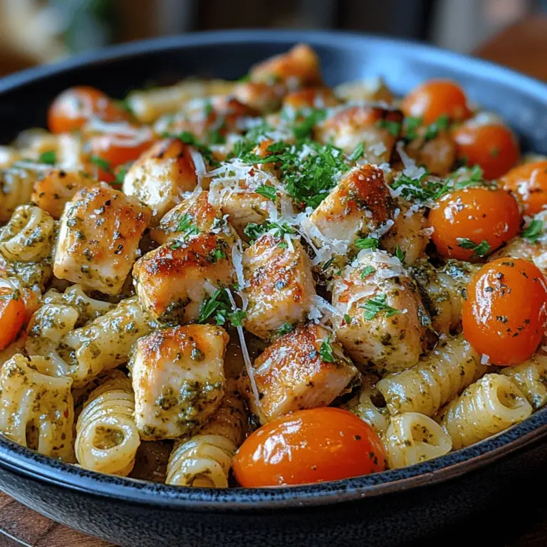 Creamy Pesto Chicken Pasta is a dish that encapsulates the heart and soul of Italian cuisine, combining rich, savory flavors with a touch of freshness that tantalizes the taste buds. This dish has gained immense popularity for its creamy texture and vibrant taste, making it an appealing option for both casual weeknight dinners and special gatherings. The allure of this recipe lies in its harmonious blend of creamy sauces, succulent chicken, and aromatic basil pesto, which all come together to create a meal that is as comforting as it is delicious.