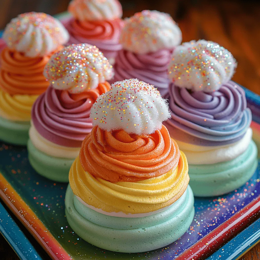 Welcome to the colorful and whimsical world of baking, where each creation is a canvas for culinary artistry. Today, we embark on an exciting journey to make Rainbow Cotton Candy Meringues—an enchanting dessert that not only tickles the taste buds but also dazzles the eyes. These airy, delicate meringues are a delightful fusion of flavors and colors, inspired by the nostalgic sweetness of cotton candy. Their pastel hues and light texture make them the perfect centerpiece for any festive occasion, from birthday parties to summer picnics or a charming afternoon tea.