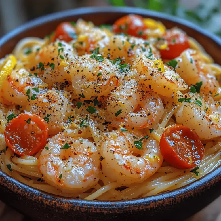 Zesty Lemon Garlic Shrimp Pasta is a delightful dish that brings together the bright flavors of citrus, the richness of garlic, and the succulent texture of shrimp, creating a culinary experience that tantalizes the taste buds. This dish is a perfect representation of how simple ingredients can come together to create a meal that feels both indulgent and refreshing. Whether you're hosting a dinner party, preparing a family meal, or simply treating yourself to a well-deserved feast, this recipe offers a quick and flavorful option that fits seamlessly into various occasions.