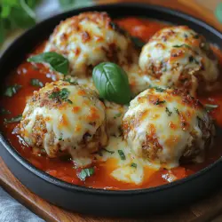 In the realm of comfort food, few dishes can rival the allure of a well-prepared meatball. The Cheesy Delight Stuffed Chicken Parmesan Meatballs elevate this classic dish to new heights, combining tender ground chicken with a gooey center of melted mozzarella and a rich marinara sauce. This recipe is not only straightforward but also perfect for family dinners or a cozy evening with friends. The combination of flavors and textures creates a dish that is both satisfying and indulgent, making it a favorite among meatball enthusiasts and Italian cuisine lovers alike.