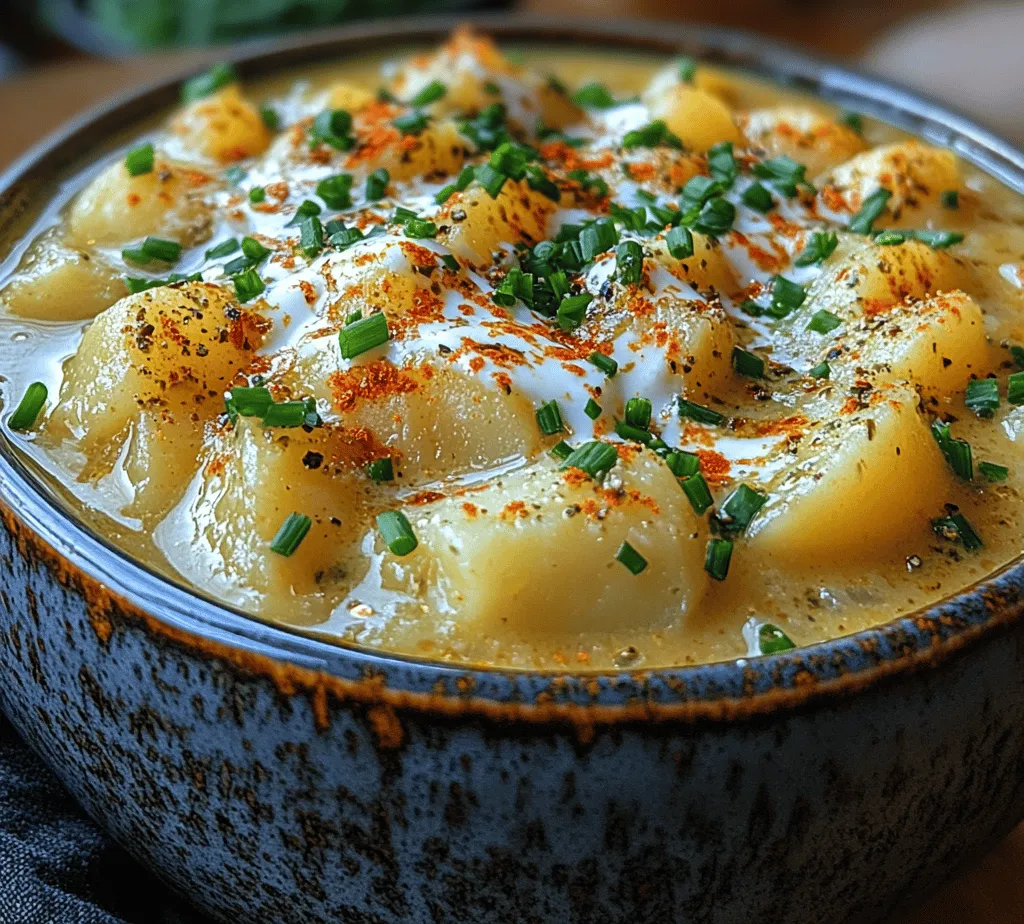 There’s something undeniably comforting about a warm bowl of potato soup. With its creamy texture and rich flavor, it brings nostalgia and warmth to the coldest of days. Whether it’s a chilly winter evening or a rainy afternoon, potato soup has a way of wrapping you in a cozy blanket of flavors, making it a quintessential comfort food. The appeal of potato soup lies not just in its taste, but also in its simplicity and versatility; it allows for creativity and personalization, catering to various dietary preferences and restrictions.