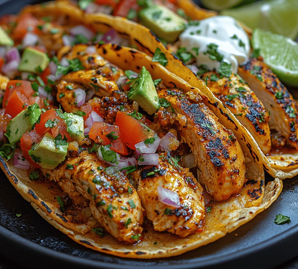 What makes these chicken tacos truly special is their delightful balance of spice and flavor, complemented by the vibrant freshness of various ingredients. The star of this recipe is boneless, skinless chicken thighs, which provide a juicy and tender base for the dish. When marinated with a blend of aromatic spices and grilled or sautéed to perfection, the chicken delivers a flavor explosion in every bite.